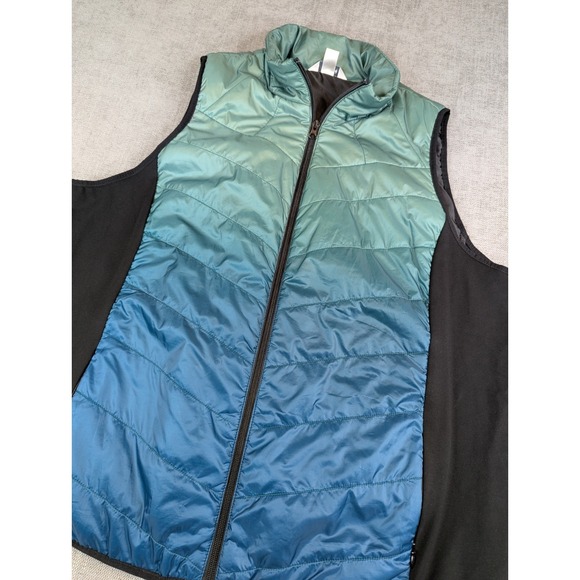 Christopher & Banks Jackets & Blazers - CJ Banks Vest Womens 2X Blue Green Ombre Quilted Puffer Full Zip Pockets Hybrid